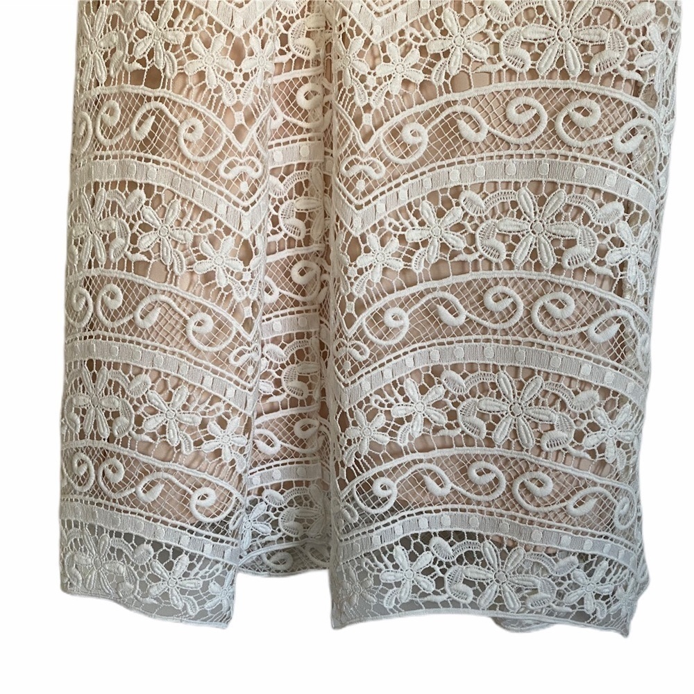 NWOT LAVENDER BROWN White Lace Overlay Dress - Picture 8 of 10